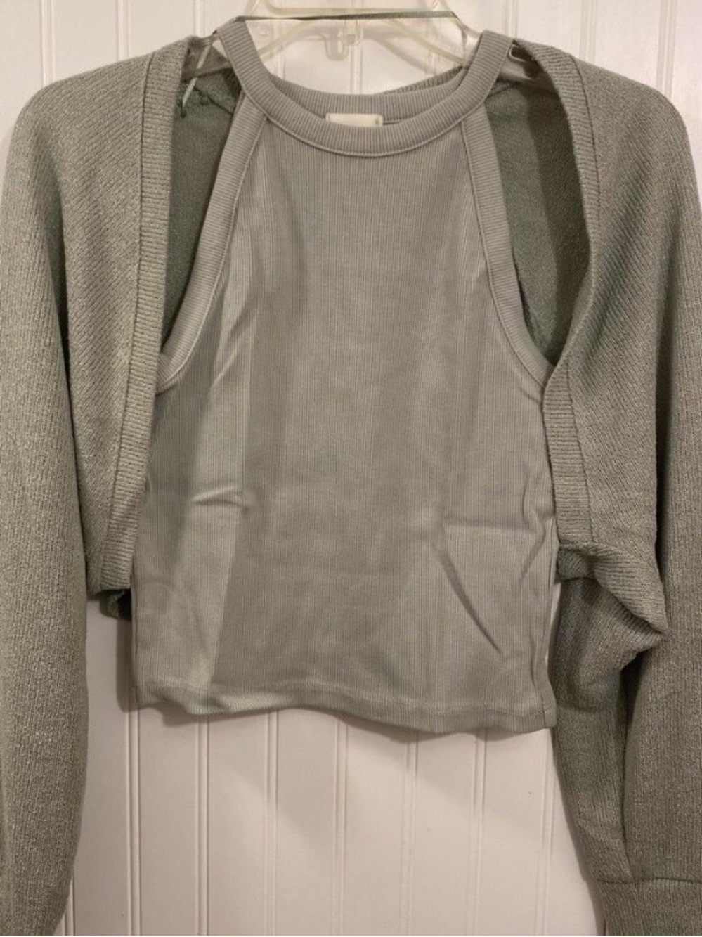 sage green bolero & tank top set